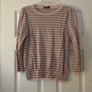 JCrew- pink and navy stripe thing sweater
